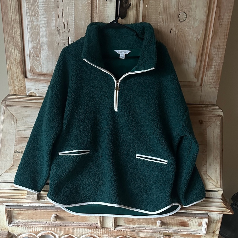 Lilly Pulitzer Green Fleece Pullover